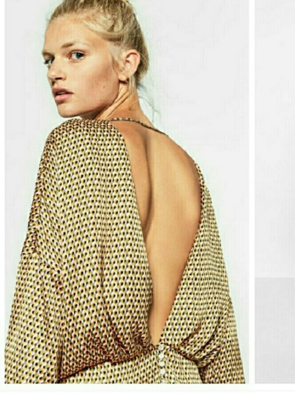 Zara Geometric Print Open Back Dress, Size M